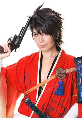 陸奥守吉行　戦闘服　コスプレ衣装+銃+ウィッグ+わらじ 刀剣乱舞 陸奥守吉行 風 ウィッグ 刀剣乱舞 風 ウィッグ | コスプレ