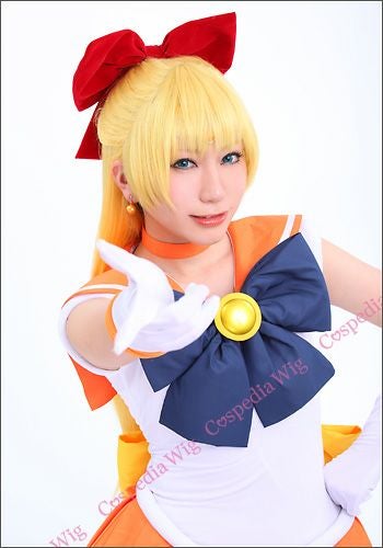 パ*リ様 値下げ コスプレ セーラーヴィーナス 戦闘服 ウィッグ付き セット コスプレウィッグ 美少女戦士セーラームーン 愛野美奈子(セーラー