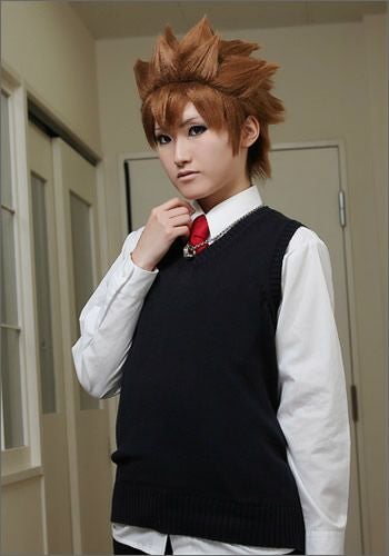 家庭教師reborn コスプレ用 沢田綱吉 セット済みウィッグ 家庭教師ヒットマンREBORN! 沢田綱吉 10年前 コスプレウィッグ